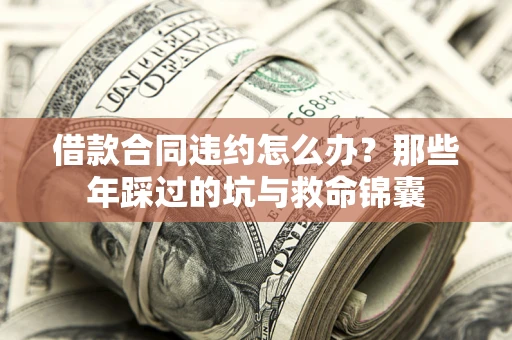 济南借款合同违约怎么办？那些年踩过的坑与救命锦囊